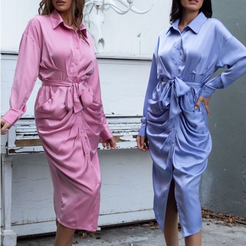Runched Satin Dress